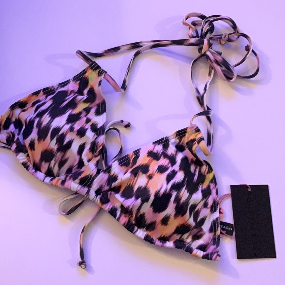 Leopard Triangle Bikini Top